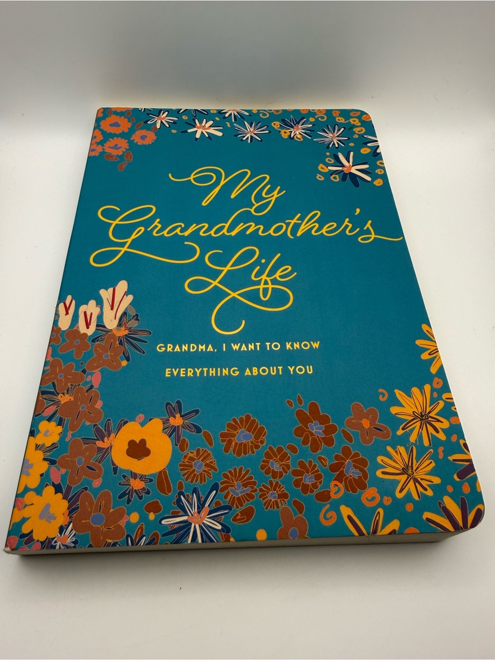 My Grandmother's Life Memory Journal-Teal Floral, I Want to know everything GMA